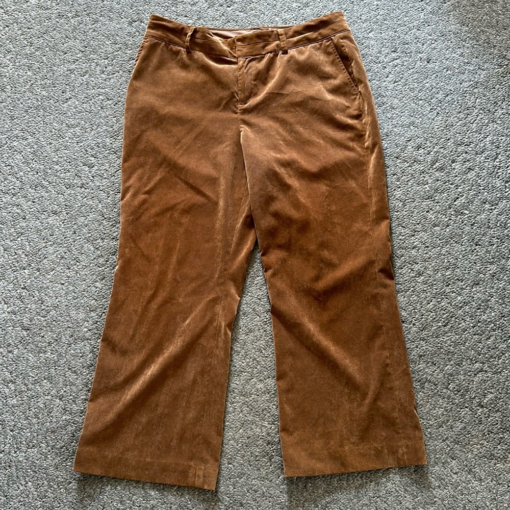 Coldwater Creek Brown Faux Suede Trousers Pants